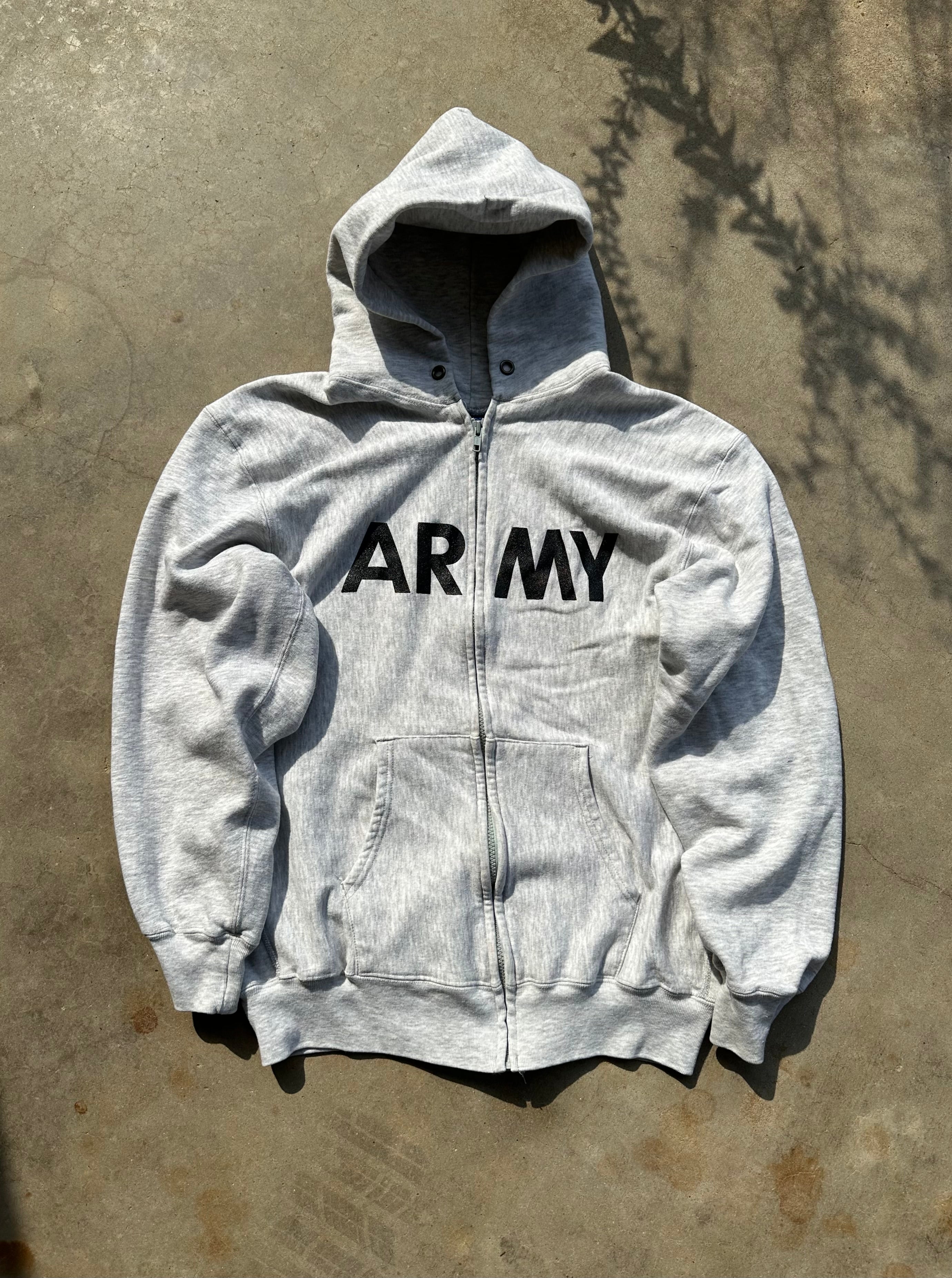 1990s Army Reverse Weave Champion Hoodie (L/XL)