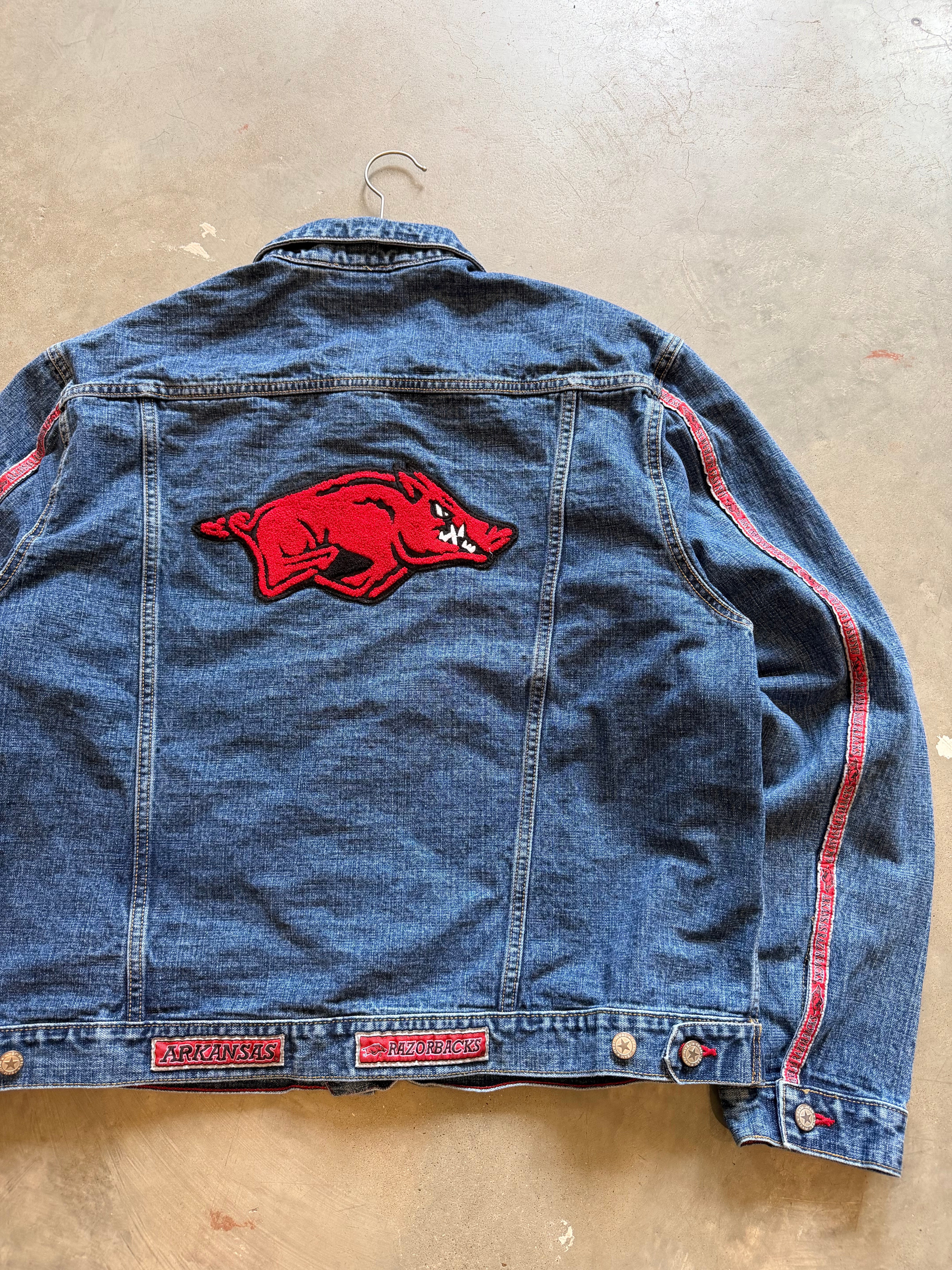 Vintage Arkansas Razorbacks Denim Jacket (2XL)