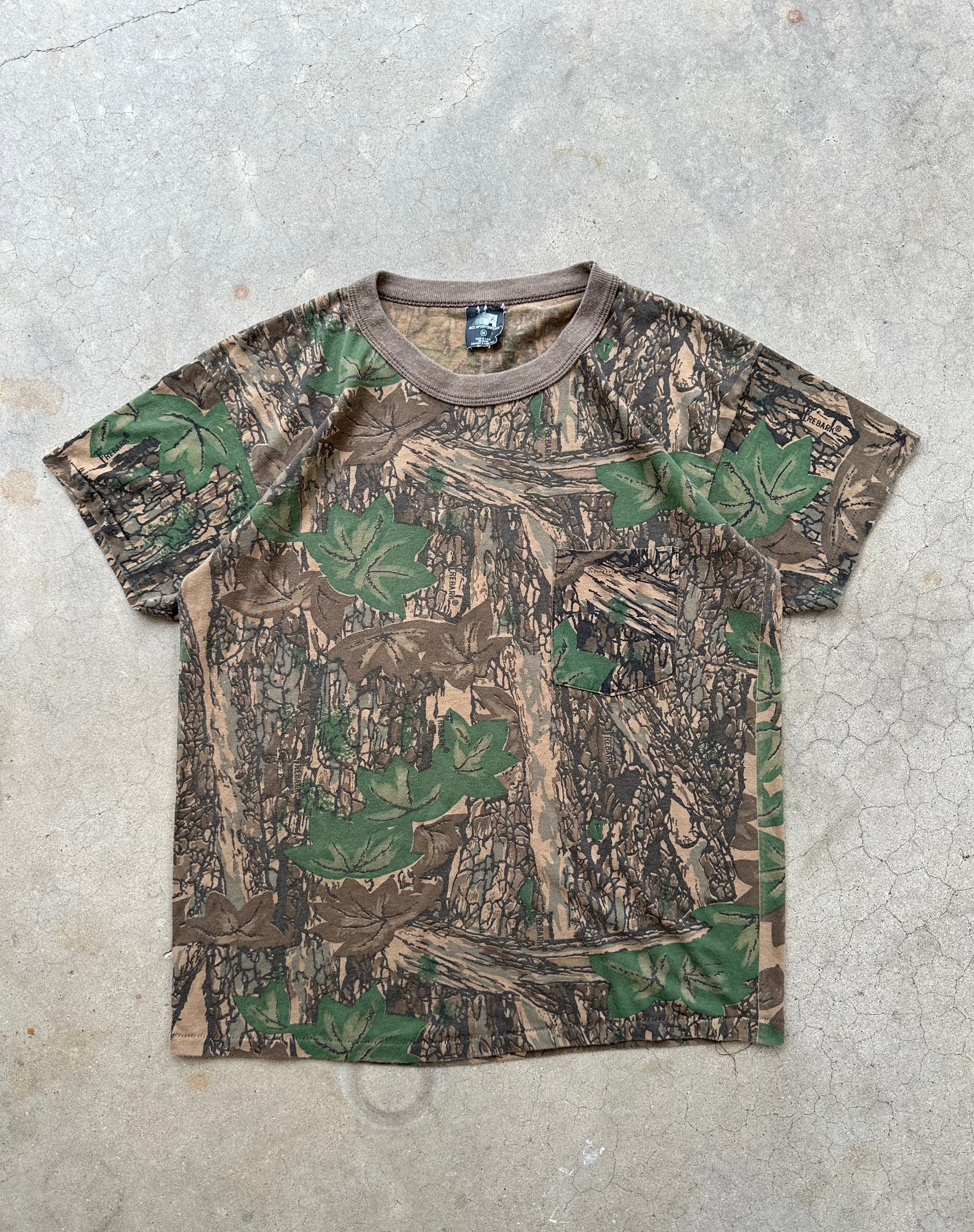 1990s Trebark Green Leaf T-Shirt (S/M)