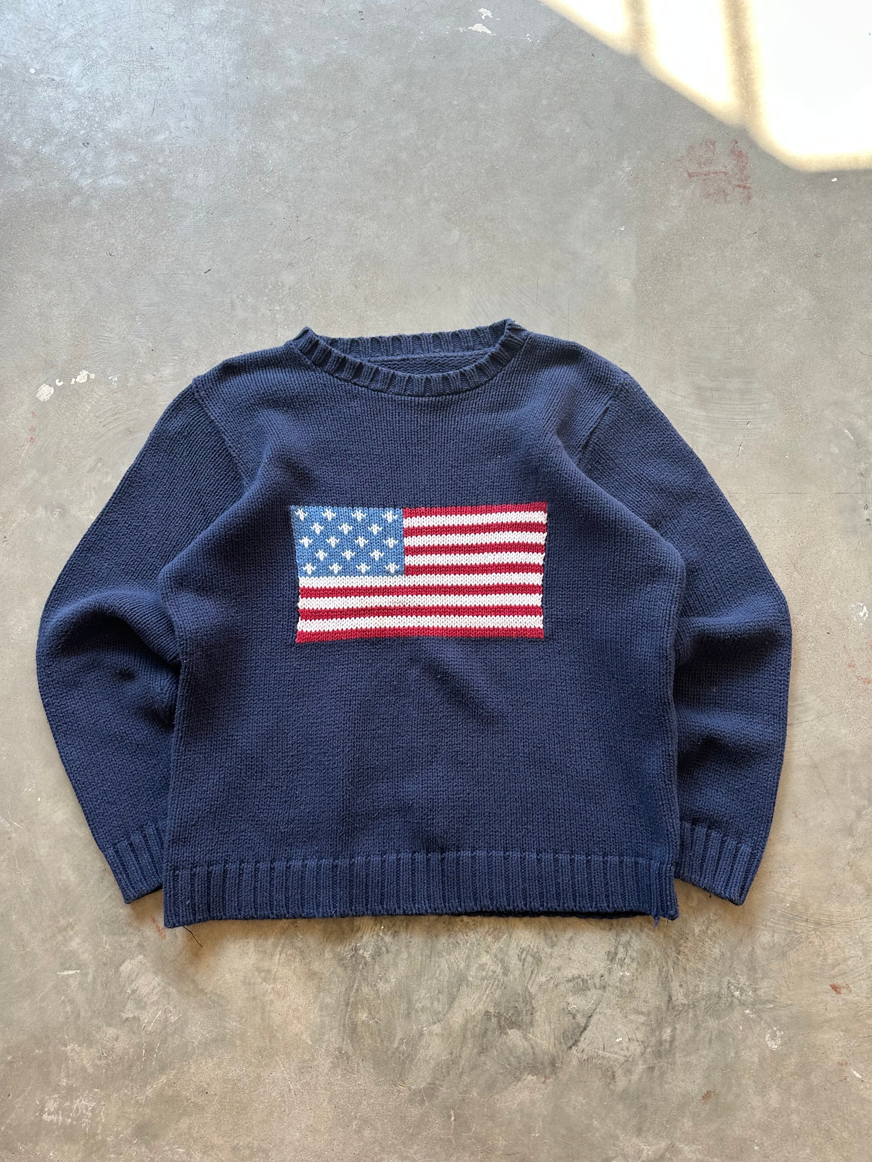 Vintage American Flag Knit Sweater (M)