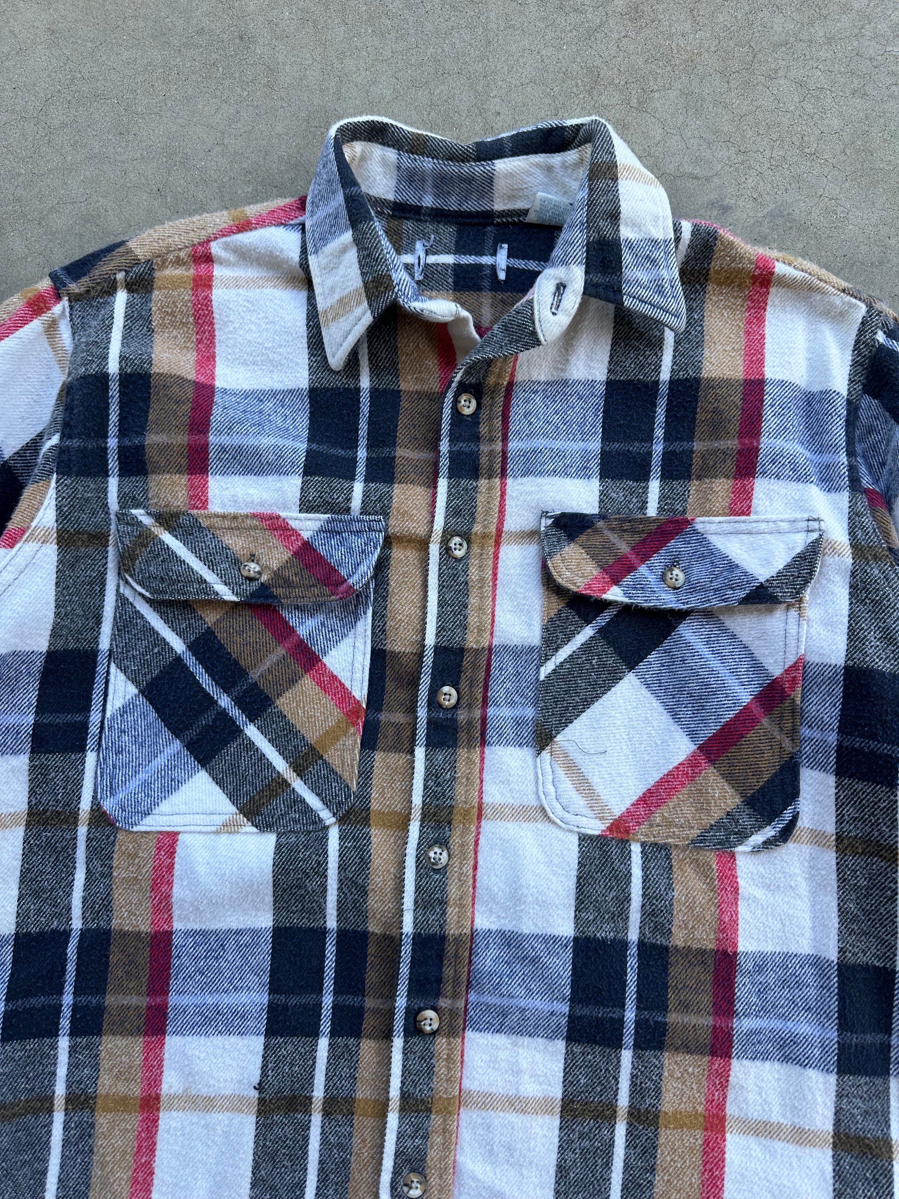 1990s Flannel White & Red (L)