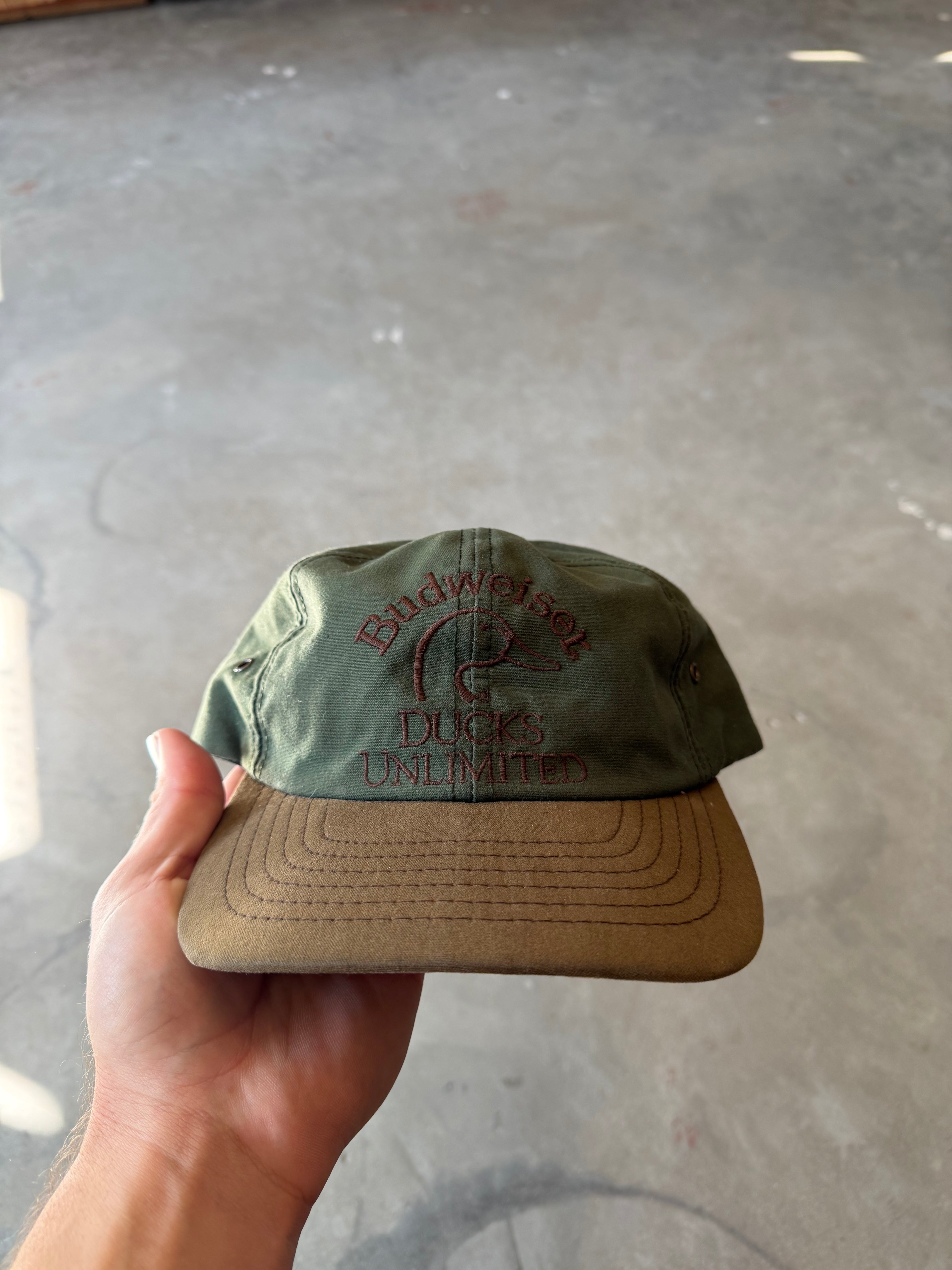 1990s Ducks Unlimited Budweiser Waxed Canvas Strapback