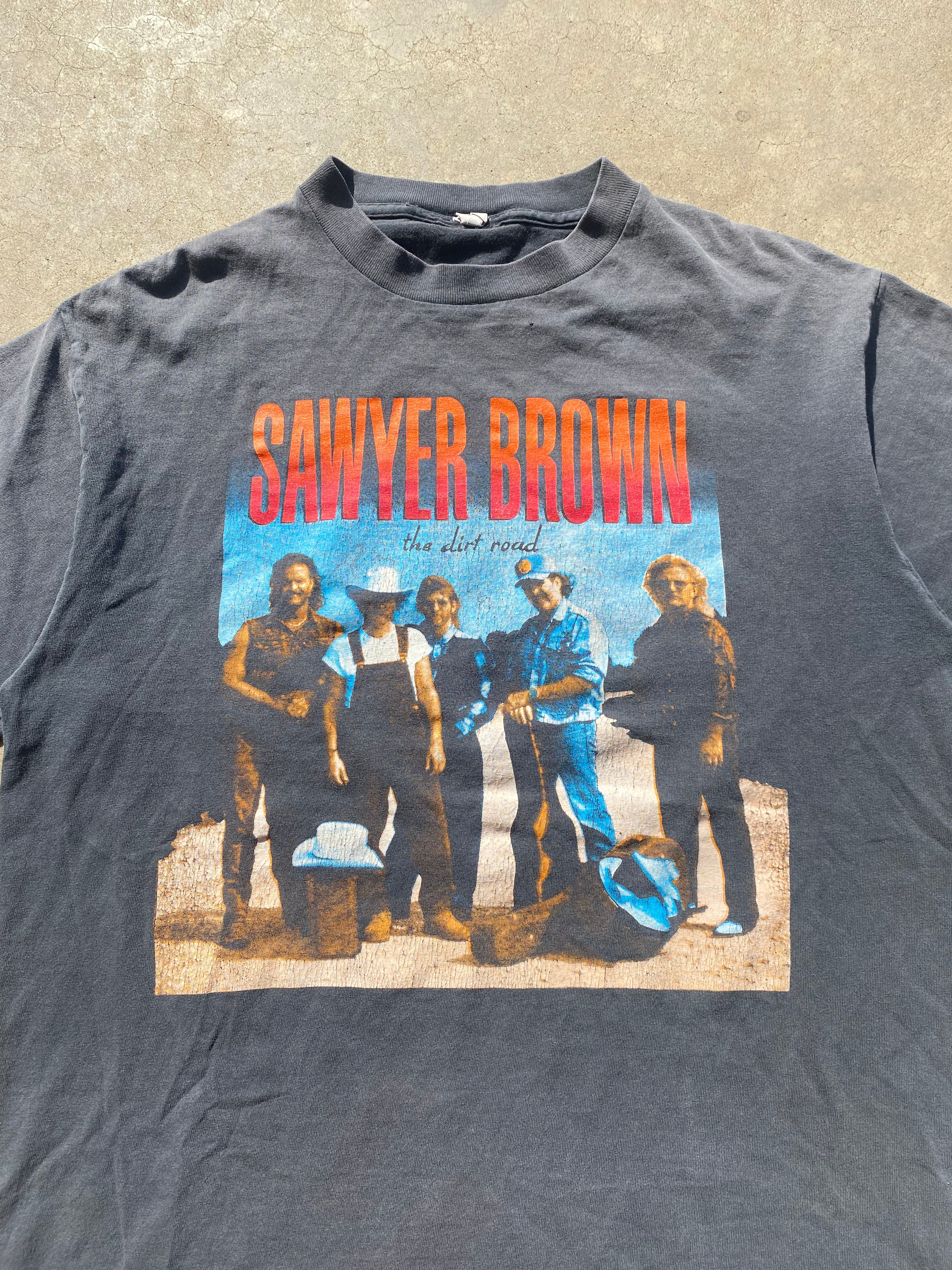 1992 Distressed/Faded Sawyer Brown Dirt Road Tour T-Shirt