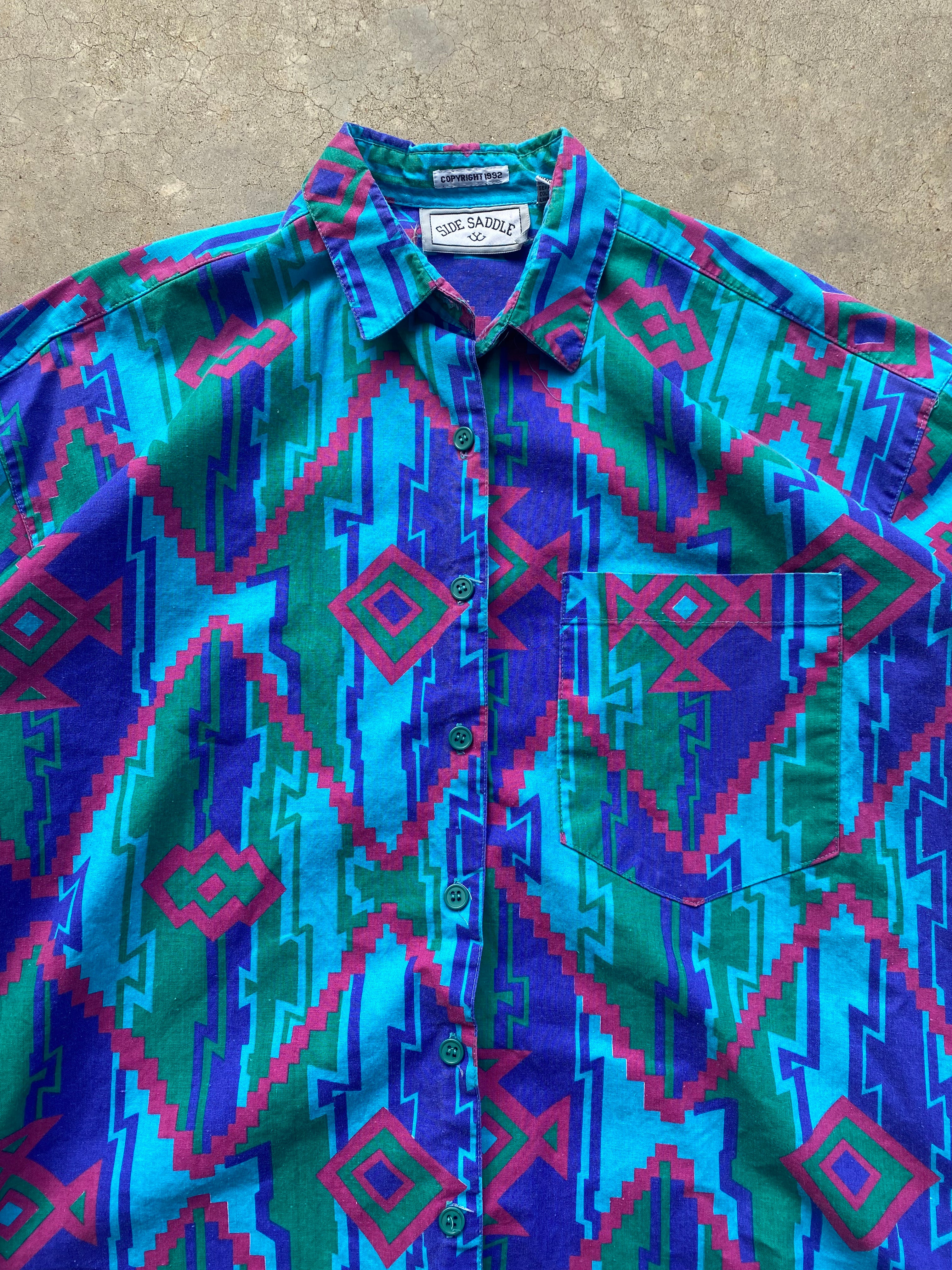 1992 Side Saddle Western Button Up (M)