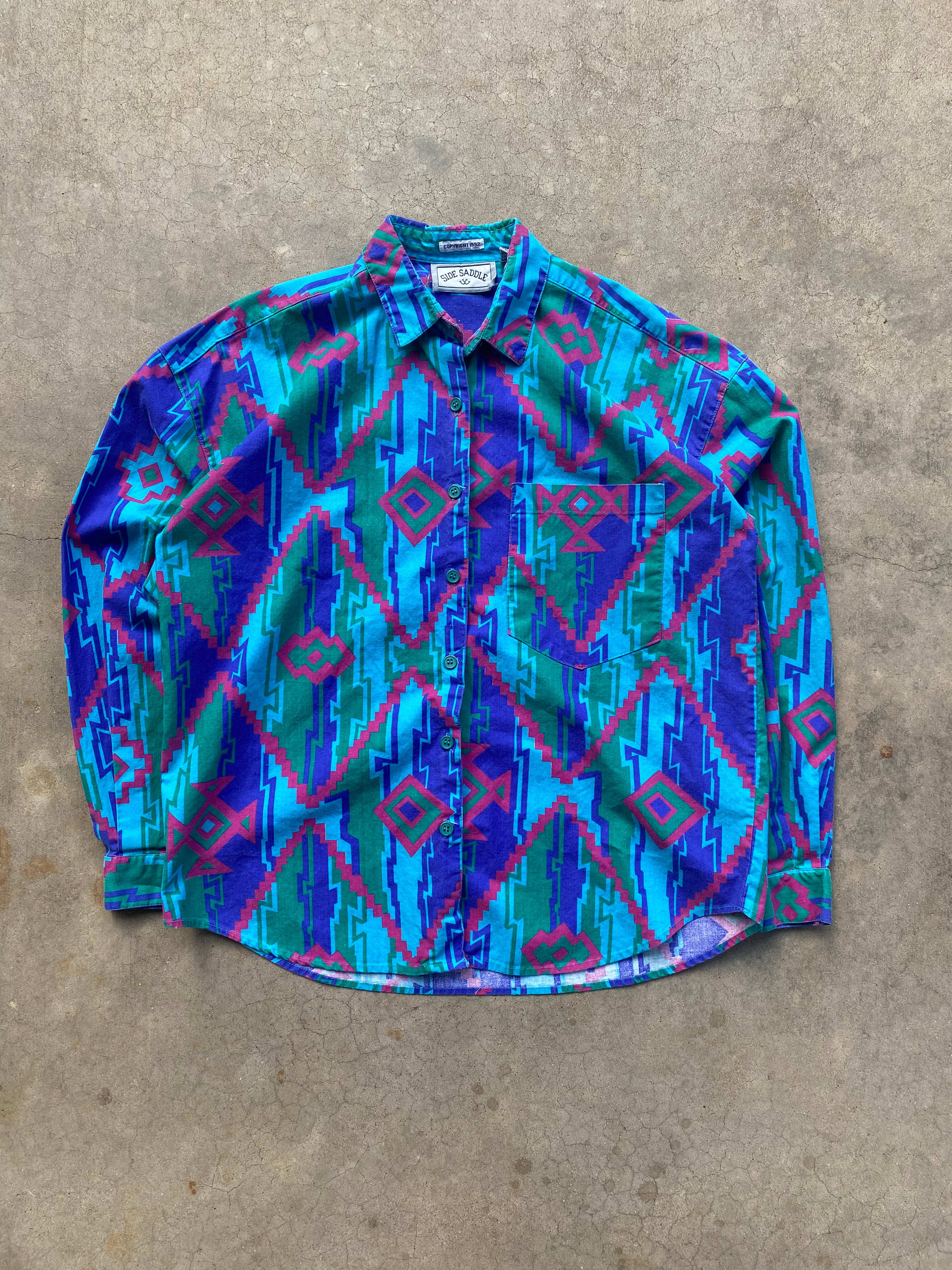 1992 Side Saddle Western Button Up (M)