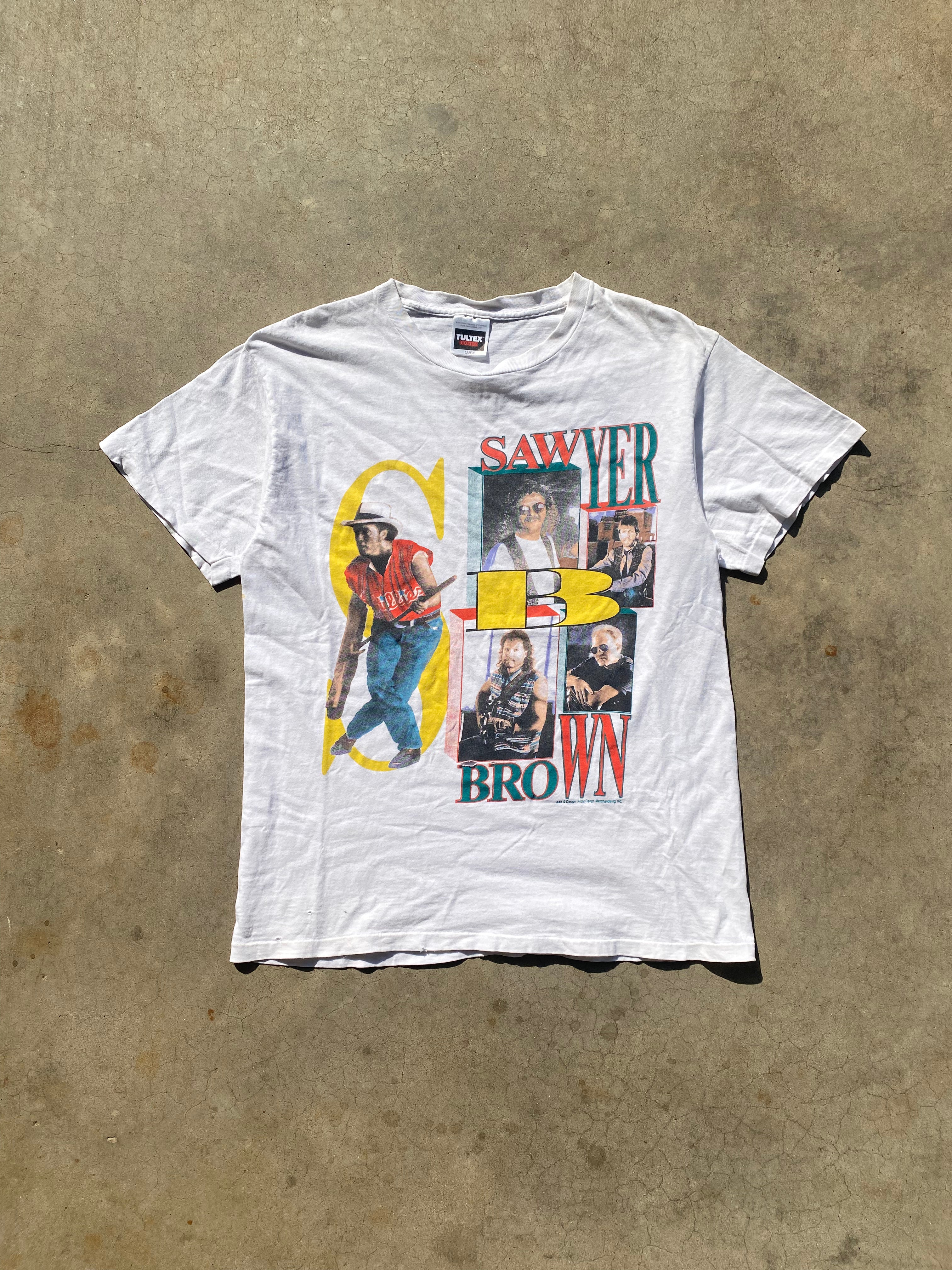 1993 Distressed Sawyer Brown Thank Mama Tour T-Shirt (M/L)
