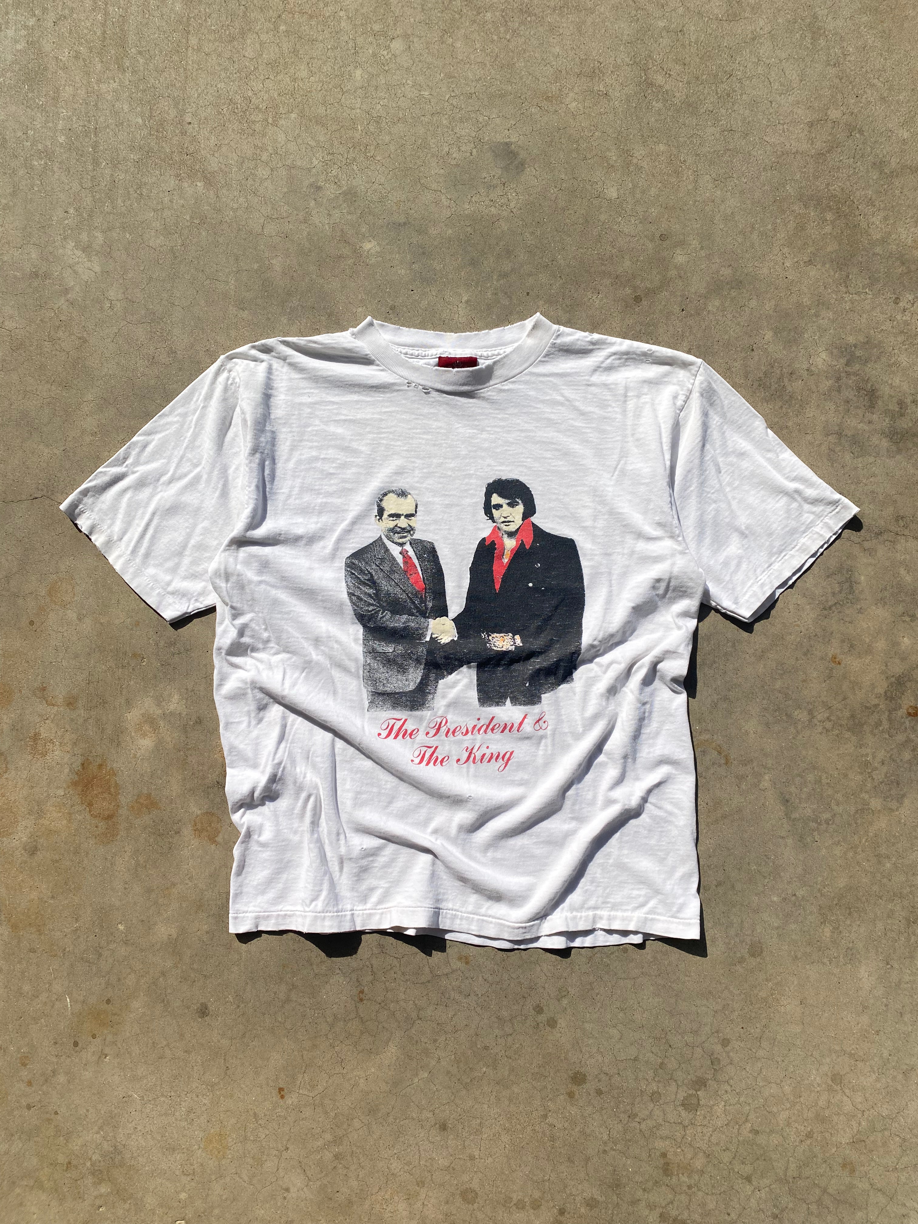 1990s Distressed The President & The King T-Shirt (M/L)