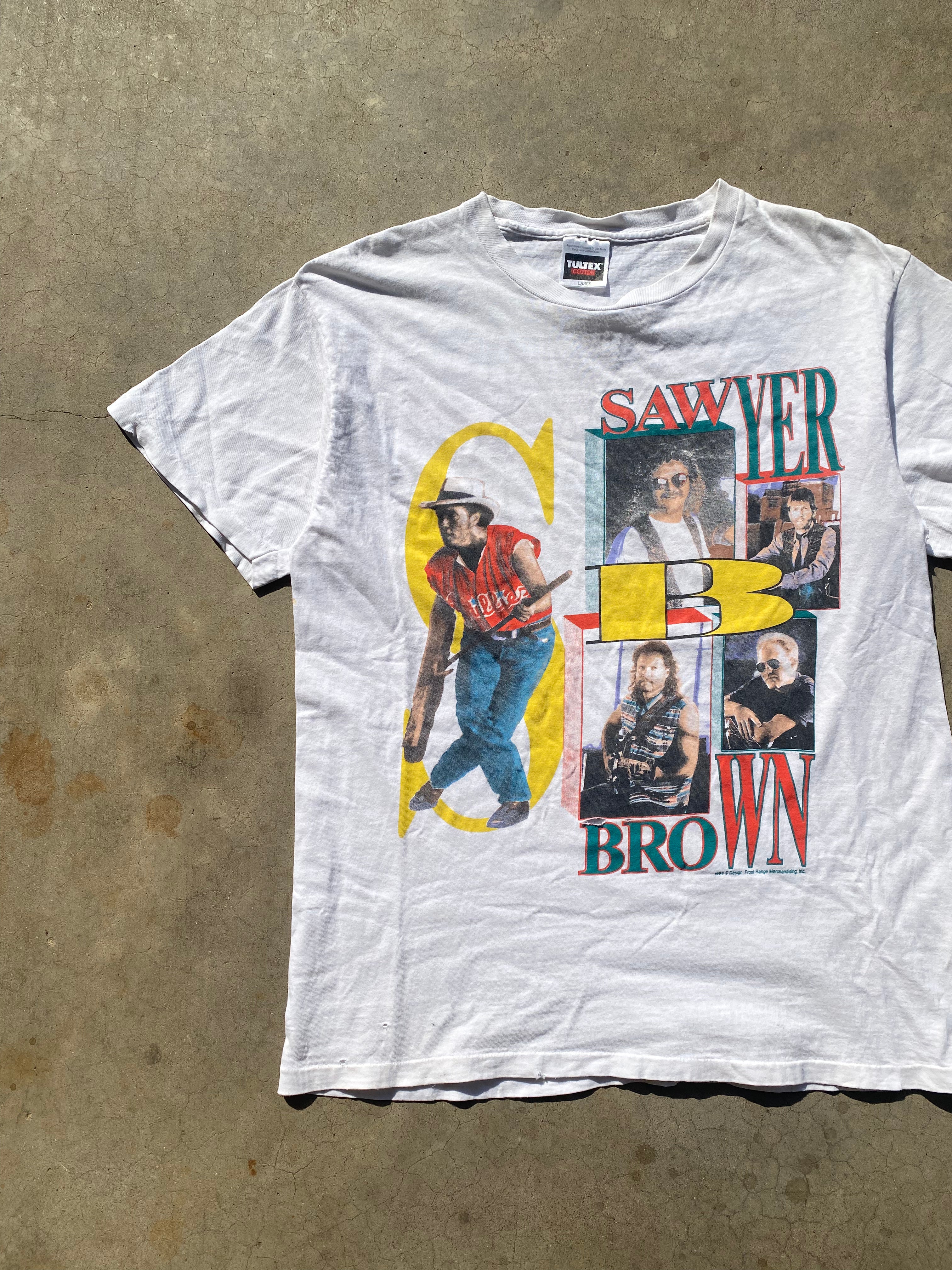 1993 Distressed Sawyer Brown Thank Mama Tour T-Shirt (M/L)