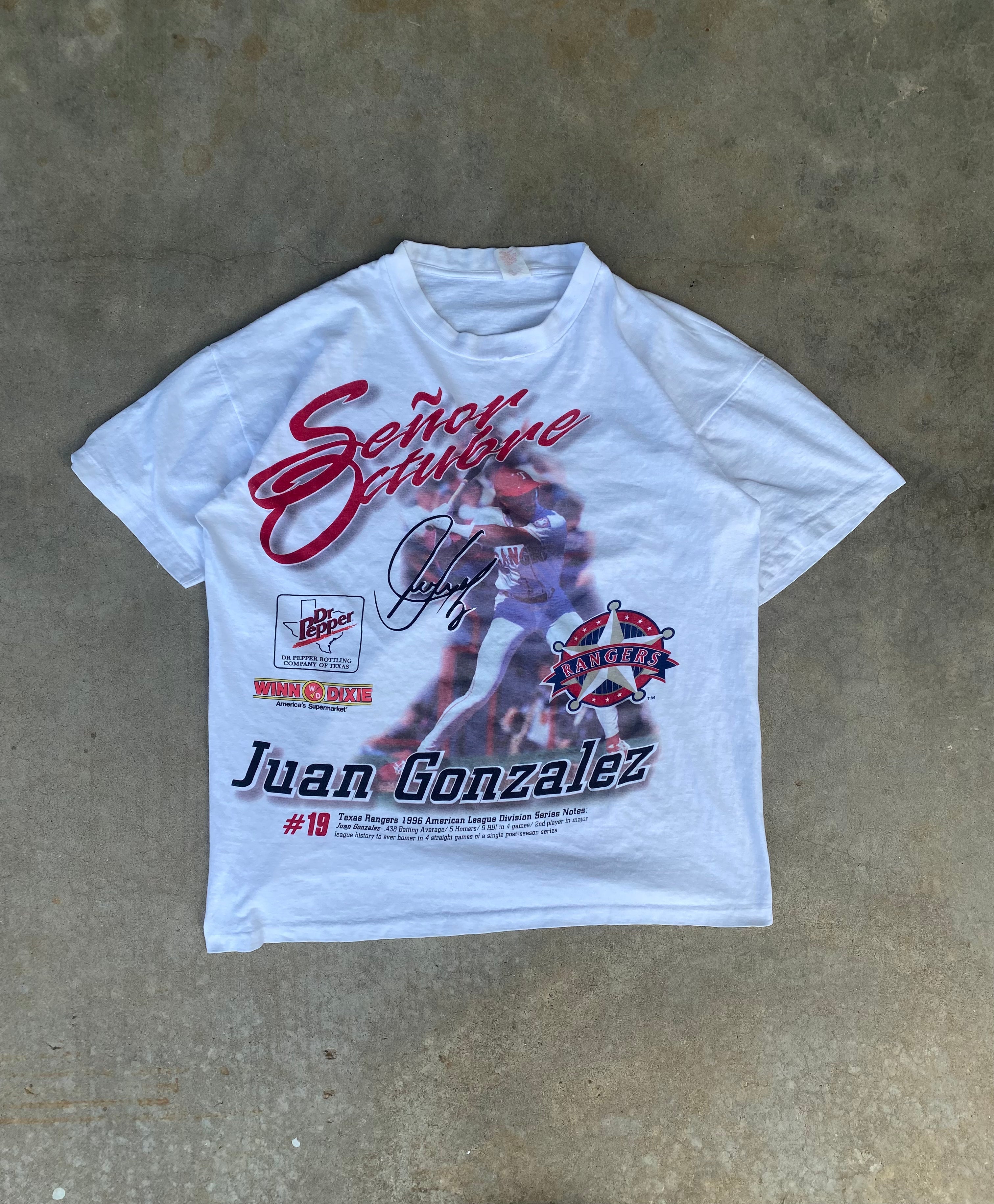 1990s Distressed Juan Gonzalez Texas Rangers T-Shirt (L)