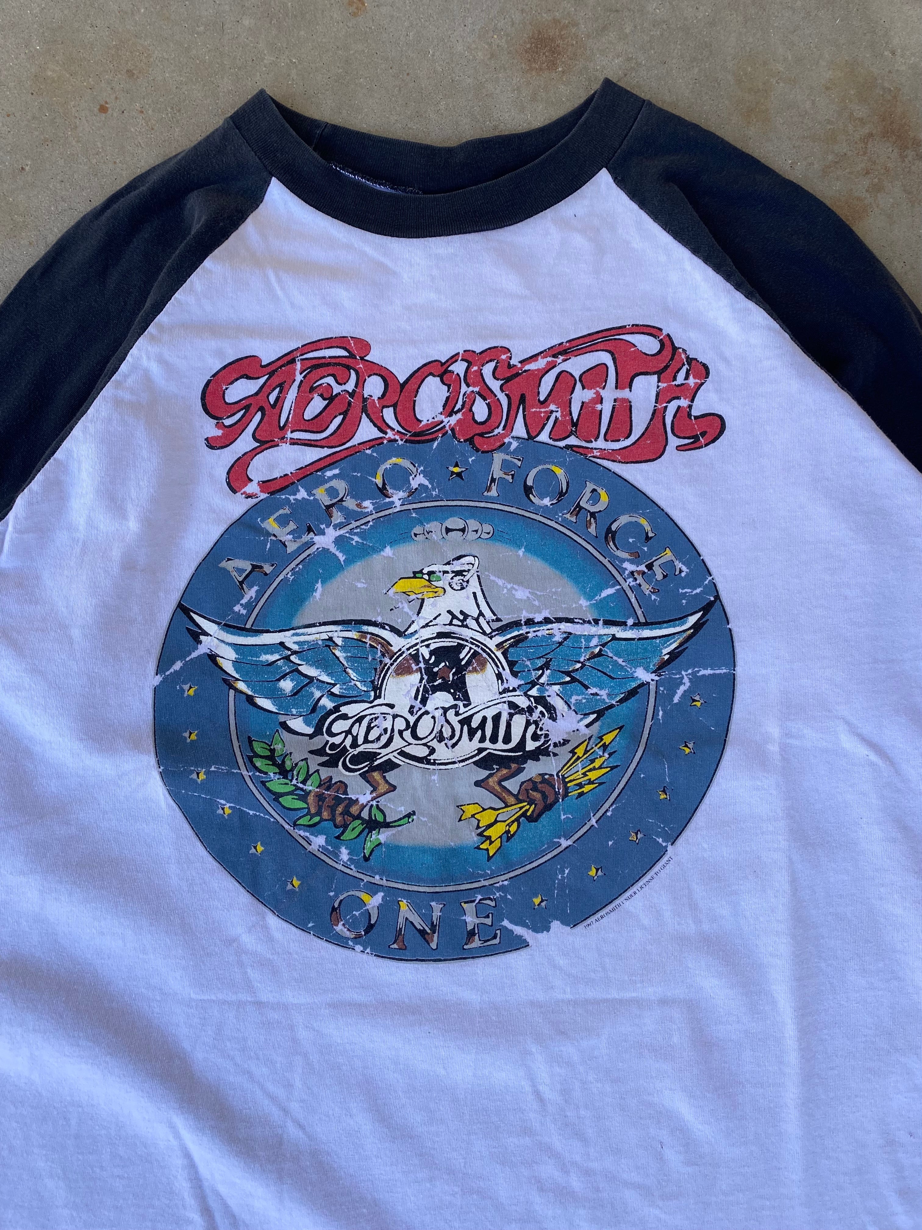 1997 Aerosmith Aero Force One Raglan Shirt (L/XL)