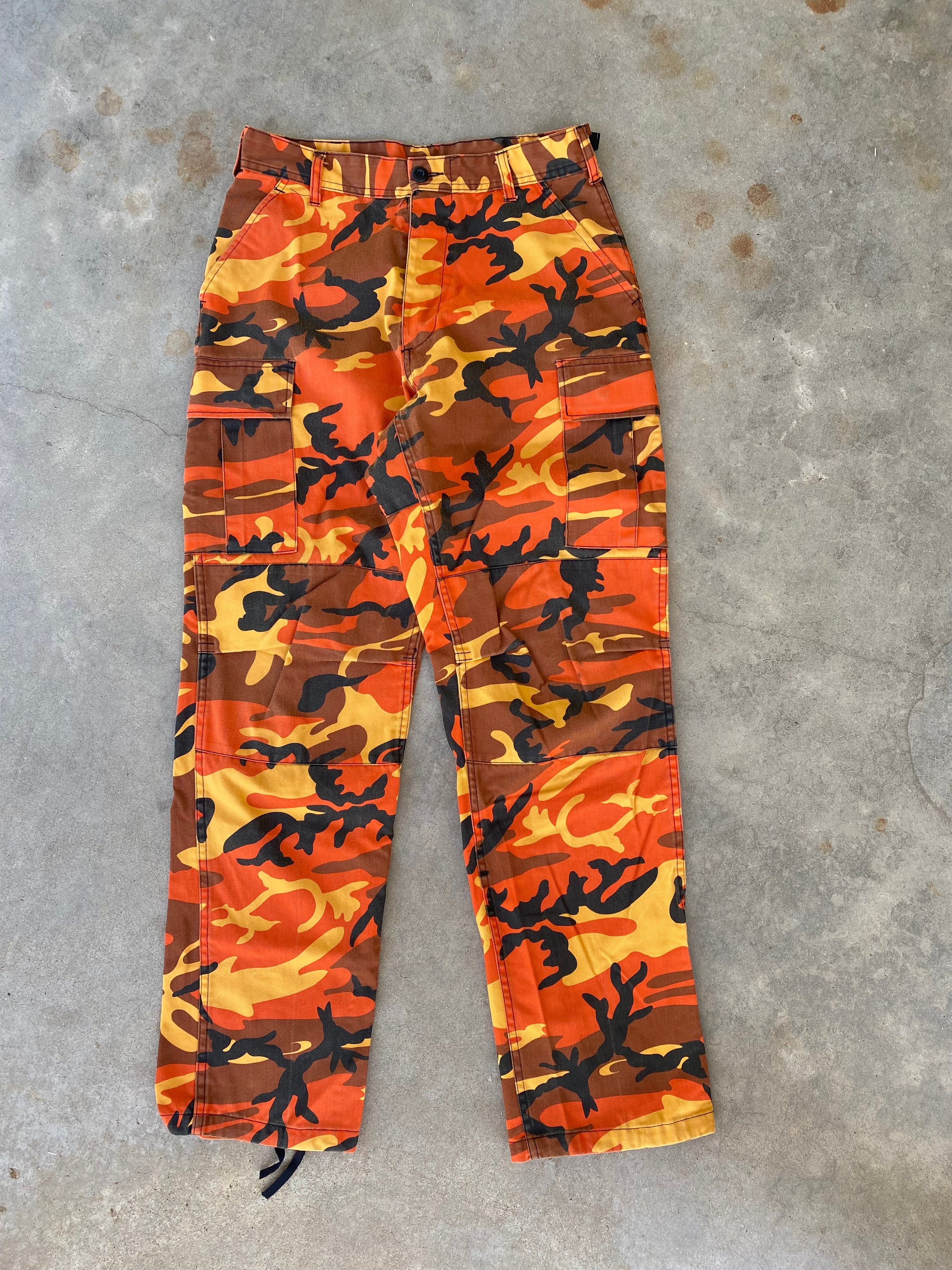 Military Orange Camo Cargo Pants (25.5-30"x30.5")