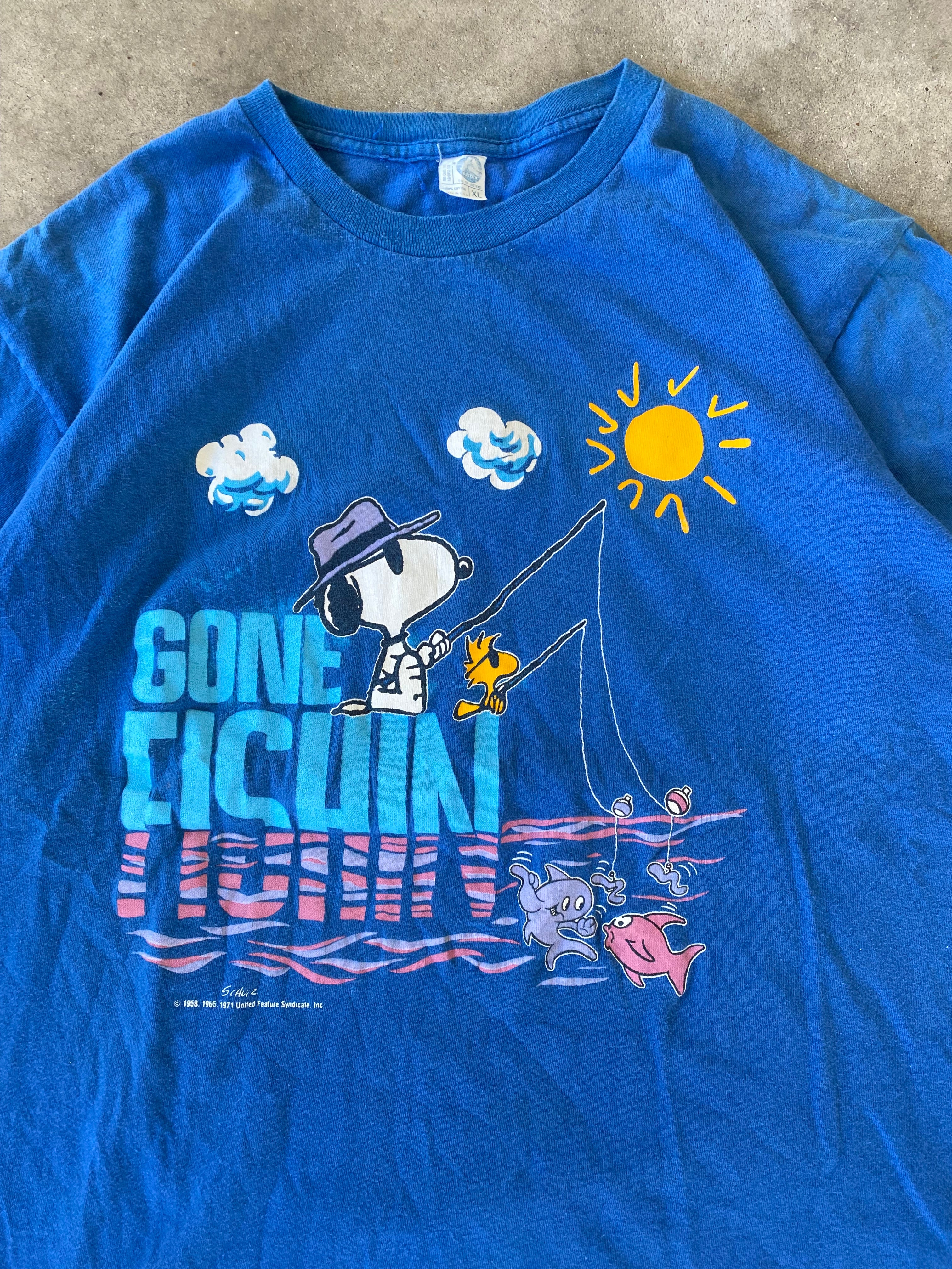1980s Snoopy "Gone Fishing" T-Shirt (XL)