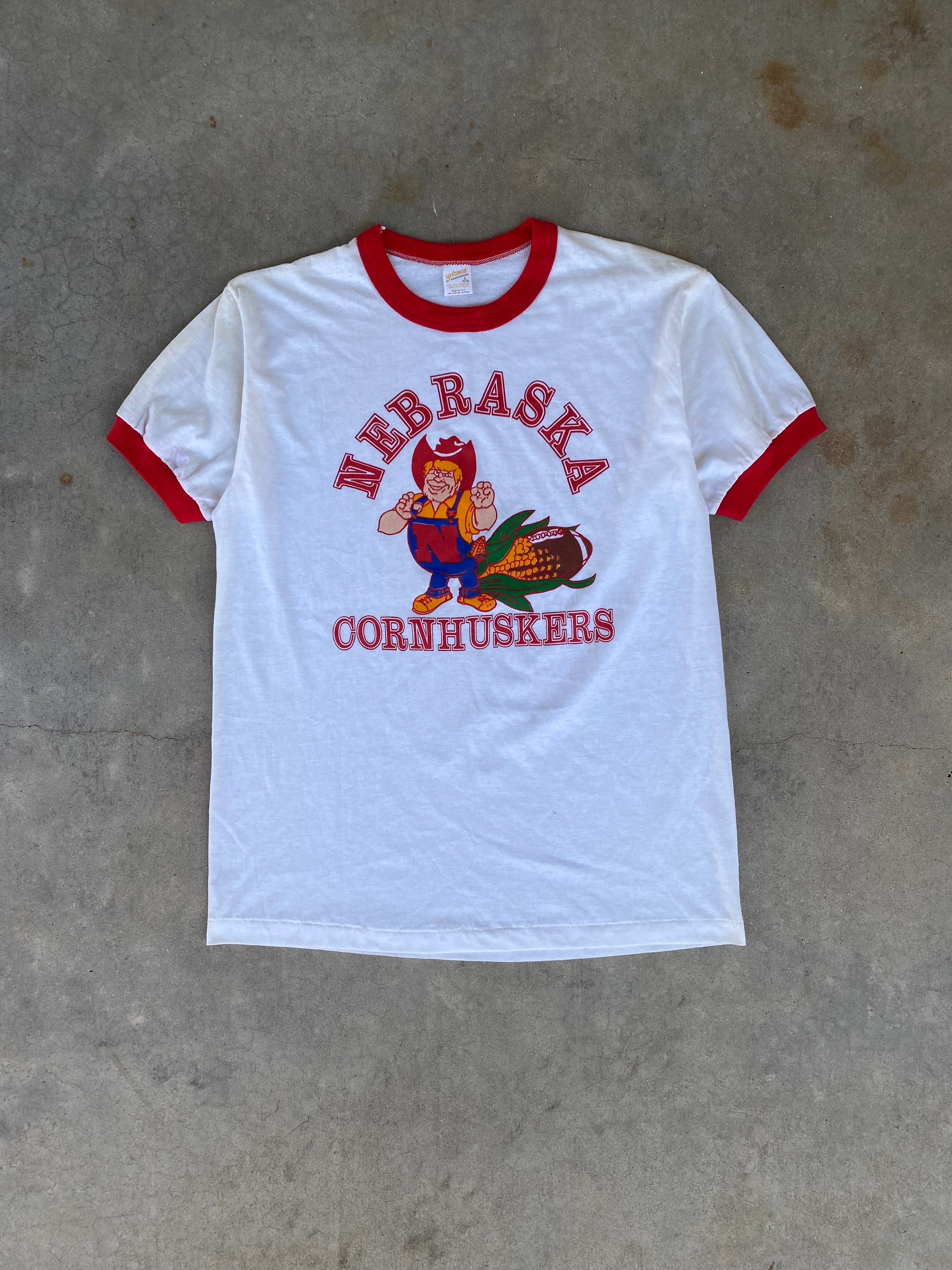 1980s Nebraska Cornhuskers Ringer T-Shirt (M)