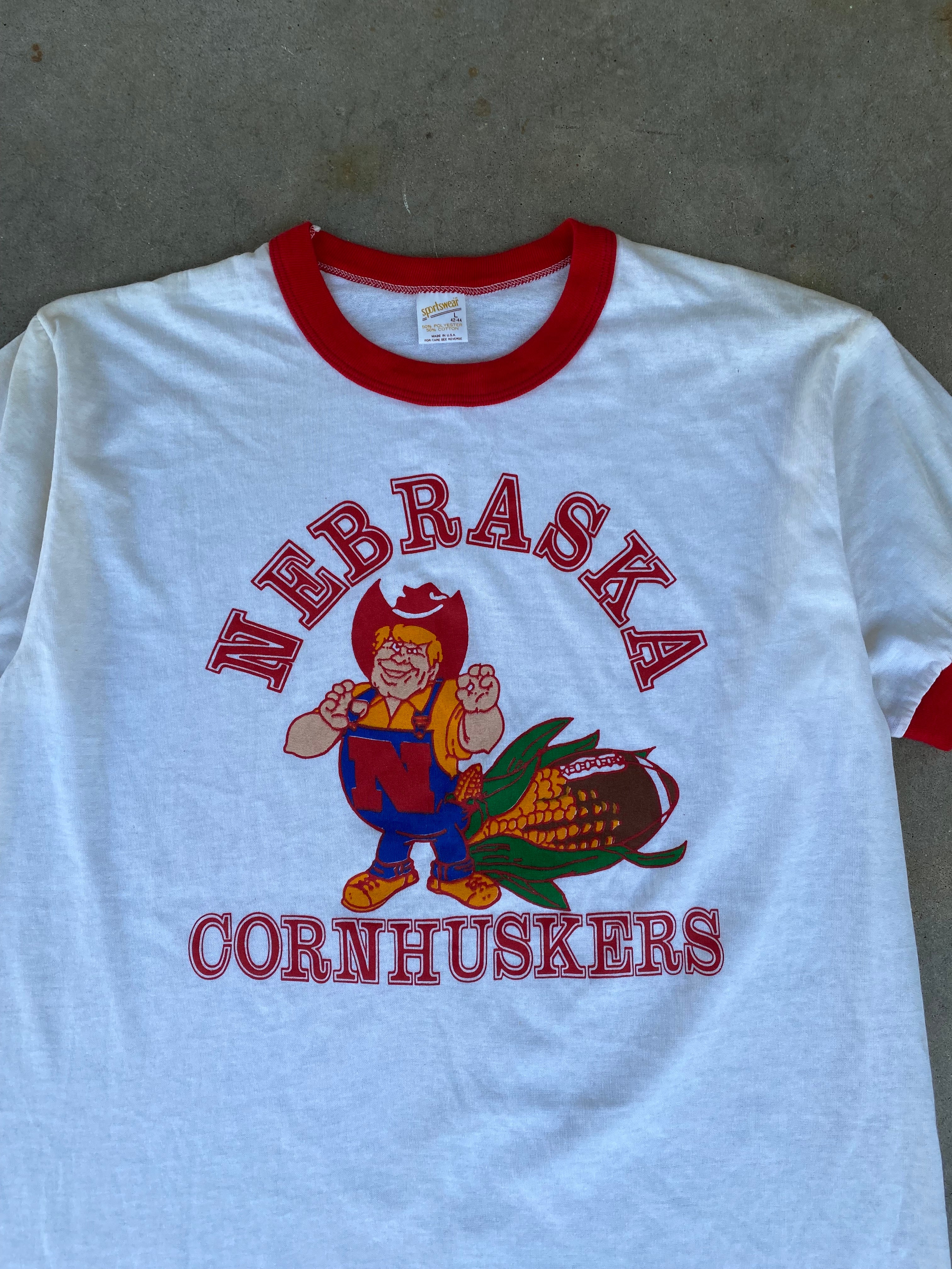 1980s Nebraska Cornhuskers Ringer T-Shirt (M)