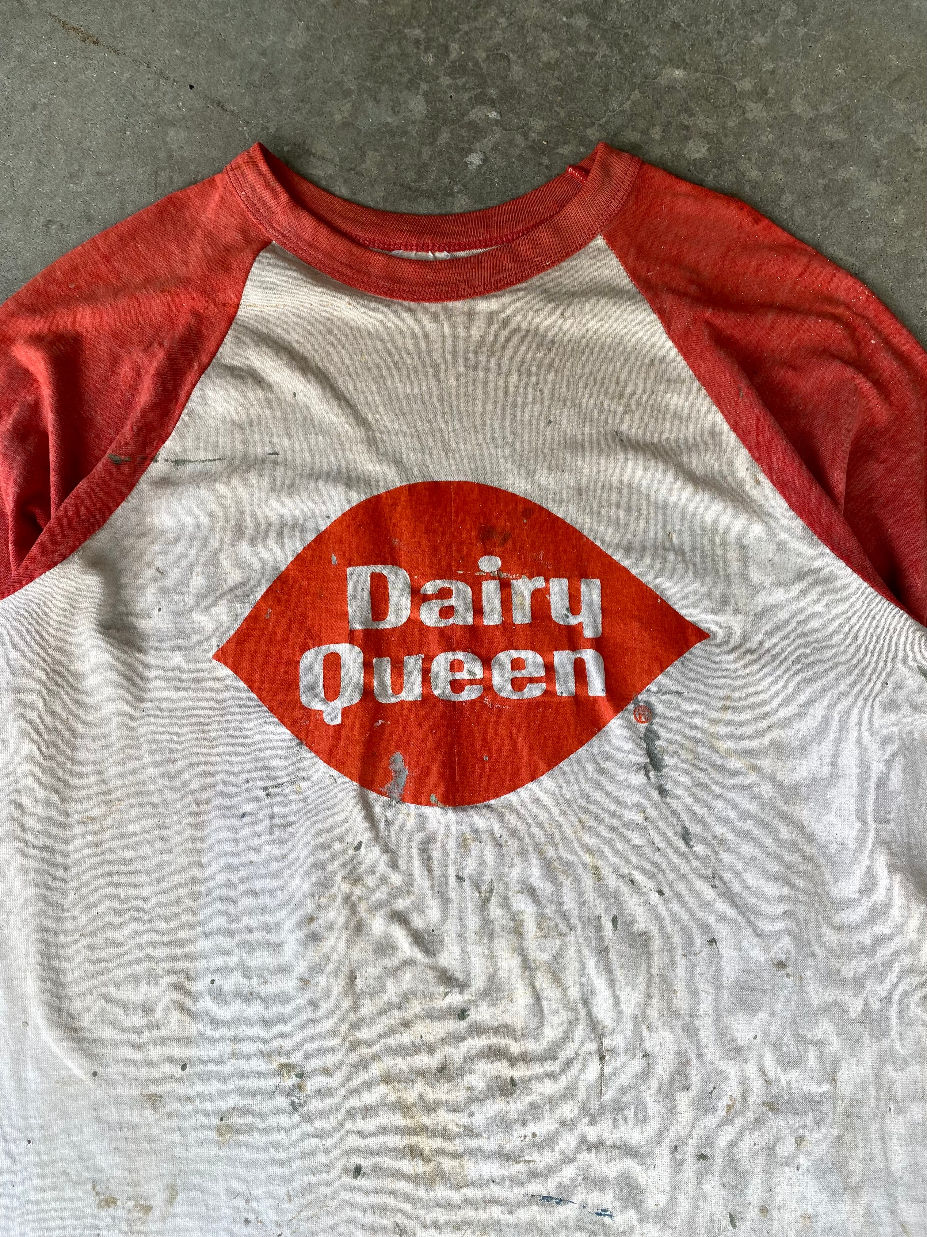 1980s Paint Splattered Dairy Queen Raglan (M/L)