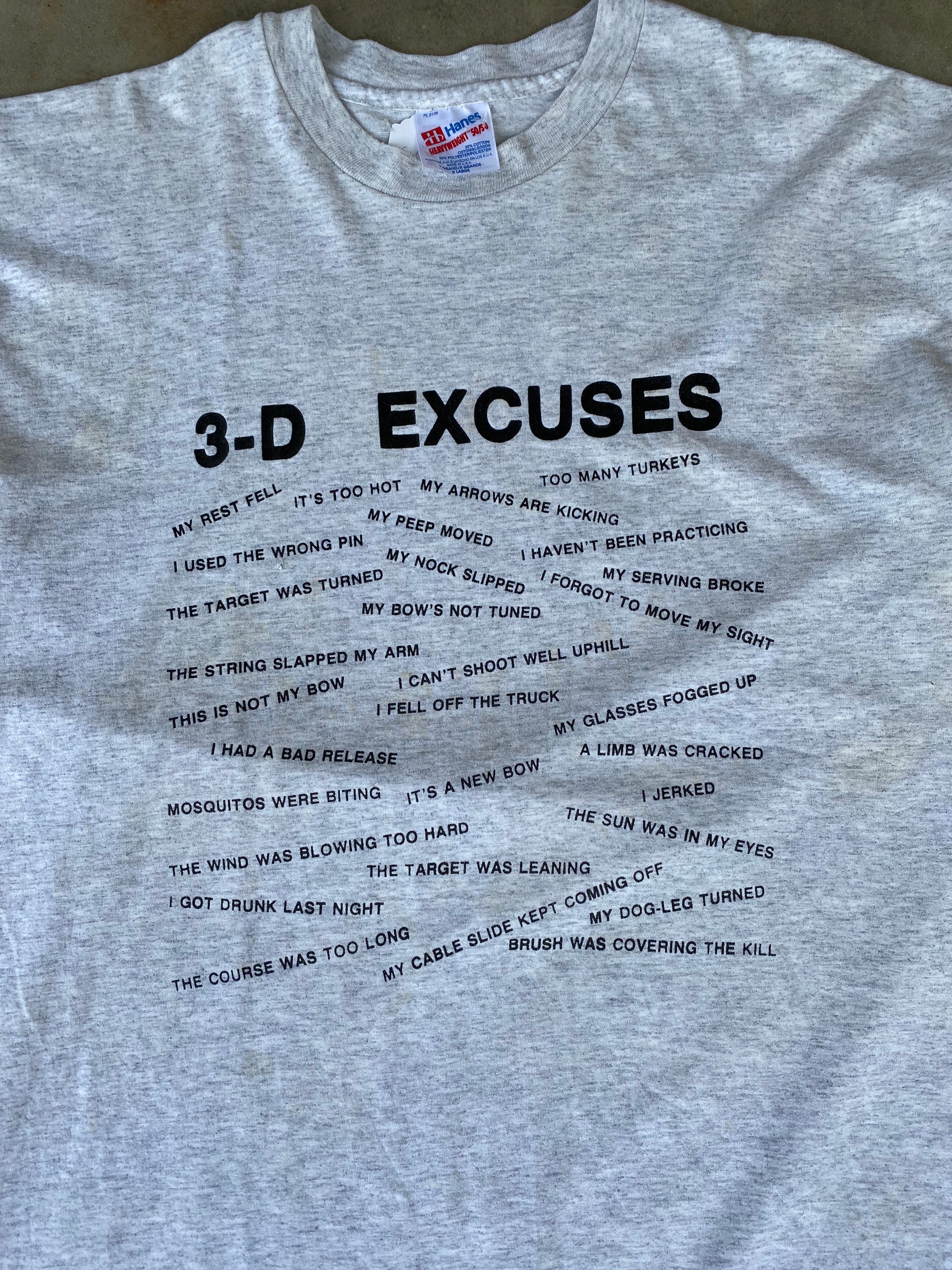 1990s 3-D Excuses T-Shirt (XL)