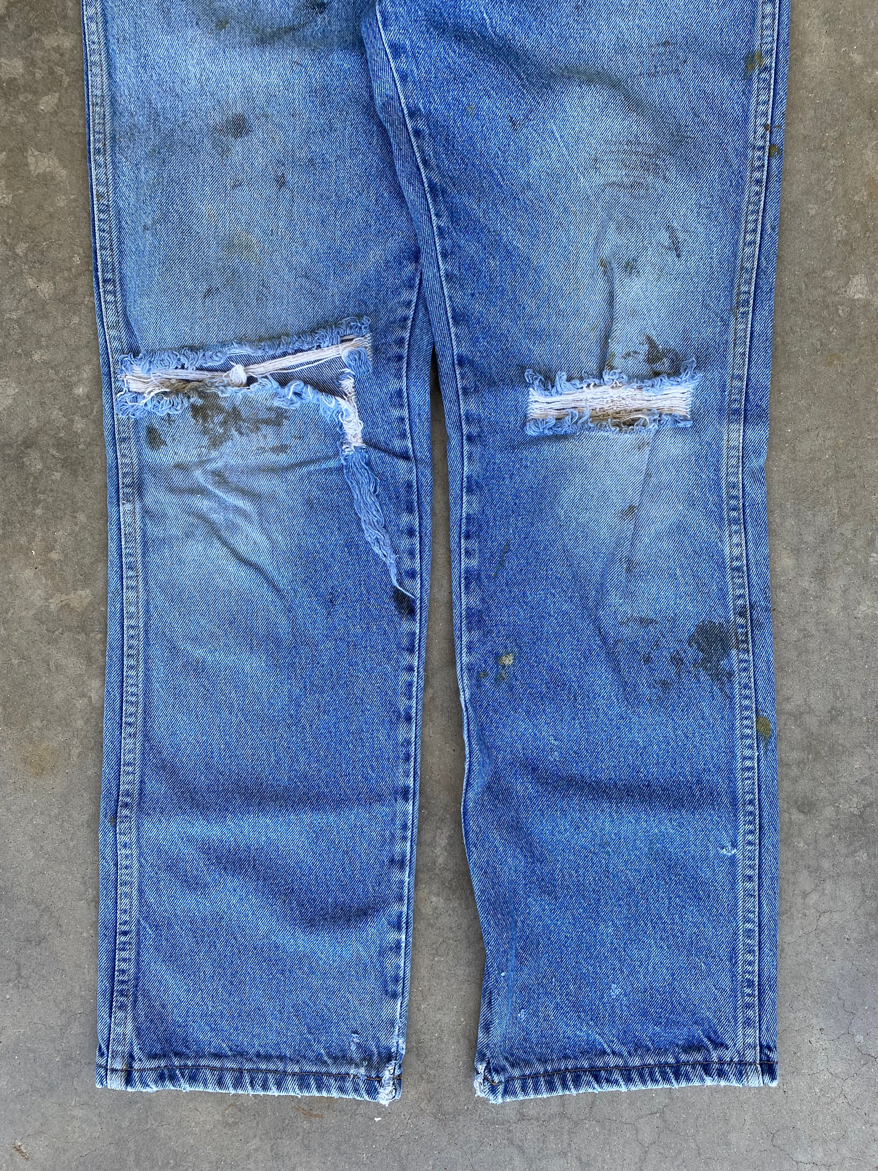 Vintage Rustler Distressed/Worn Jeans (31"x30.5)