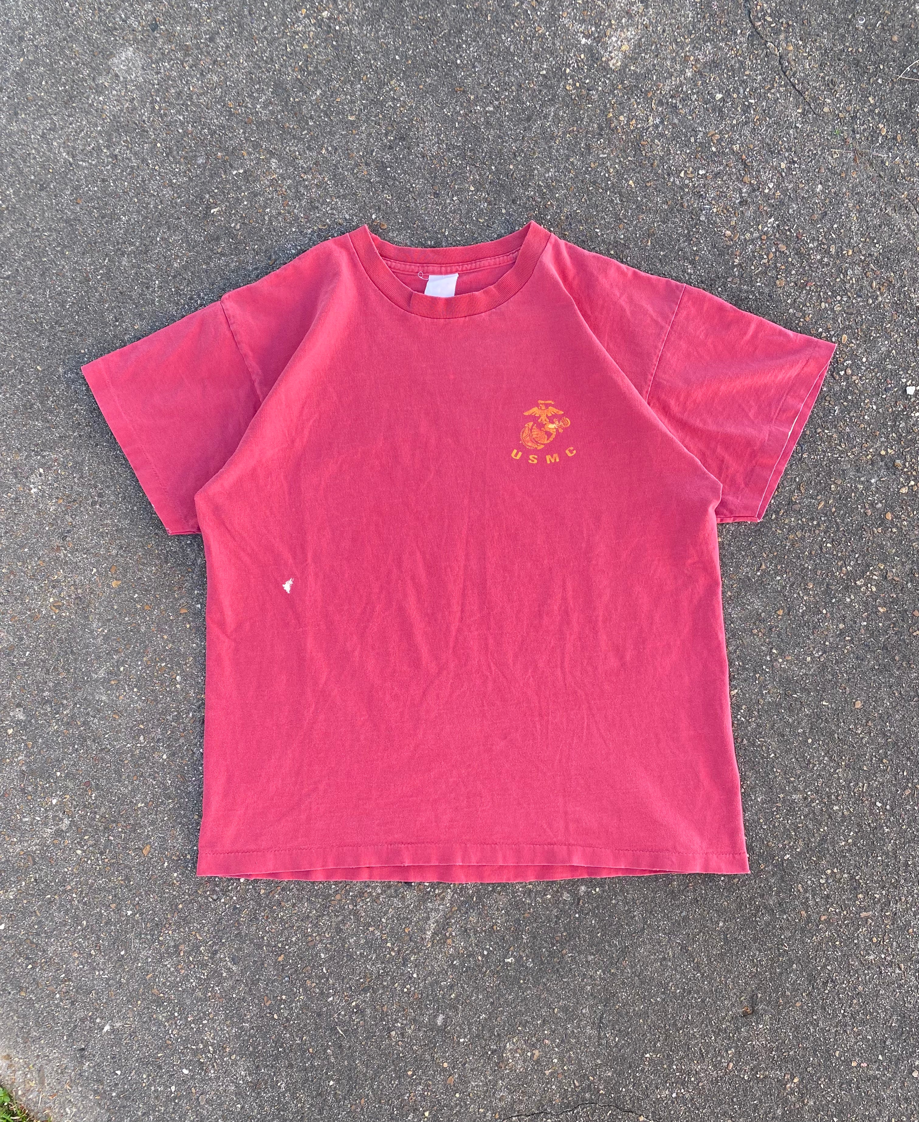 1990s USMC Faded T-Shirt (L)