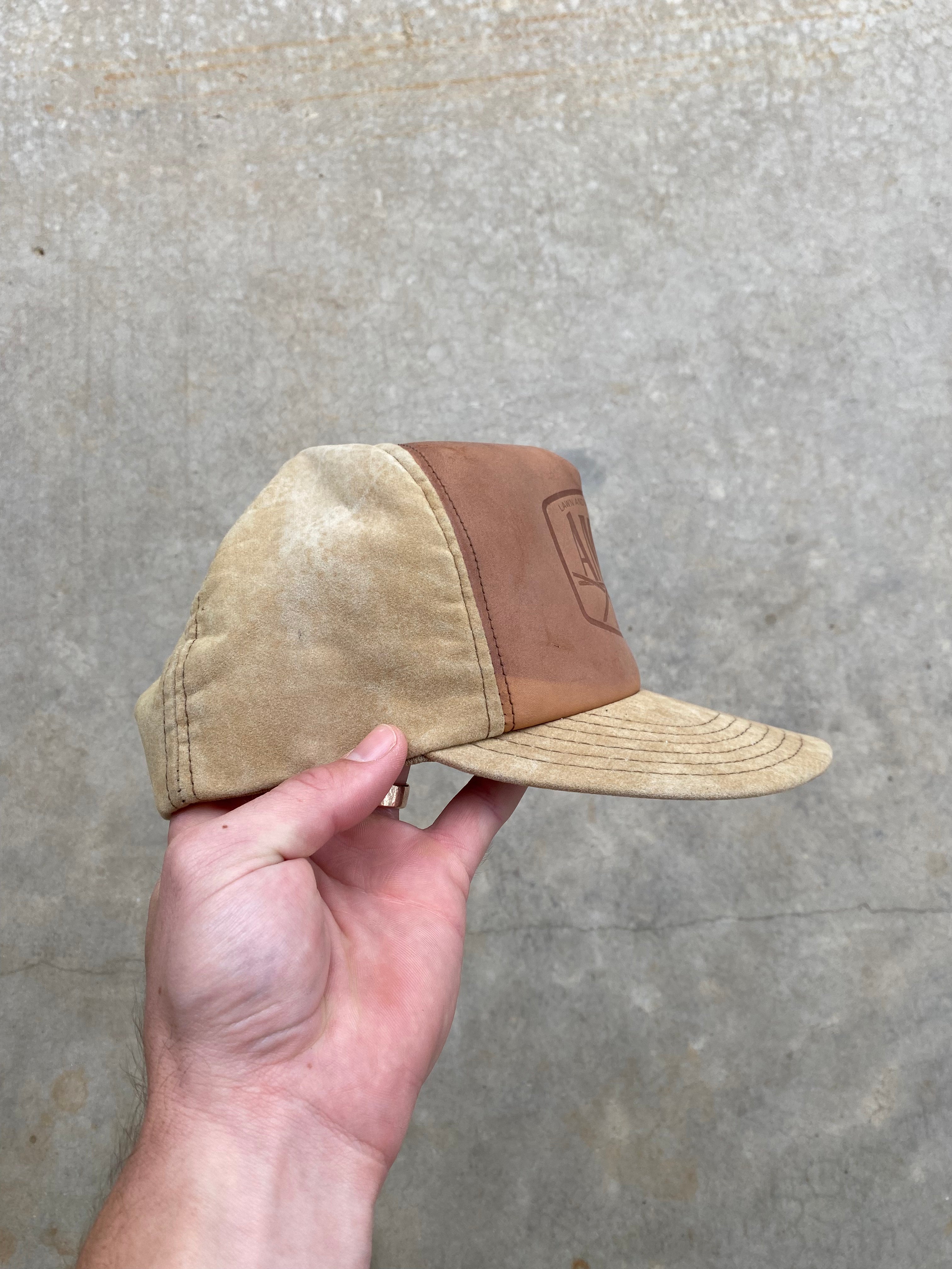 1980s Ames Lawn and Garden Tools Leather Snapback