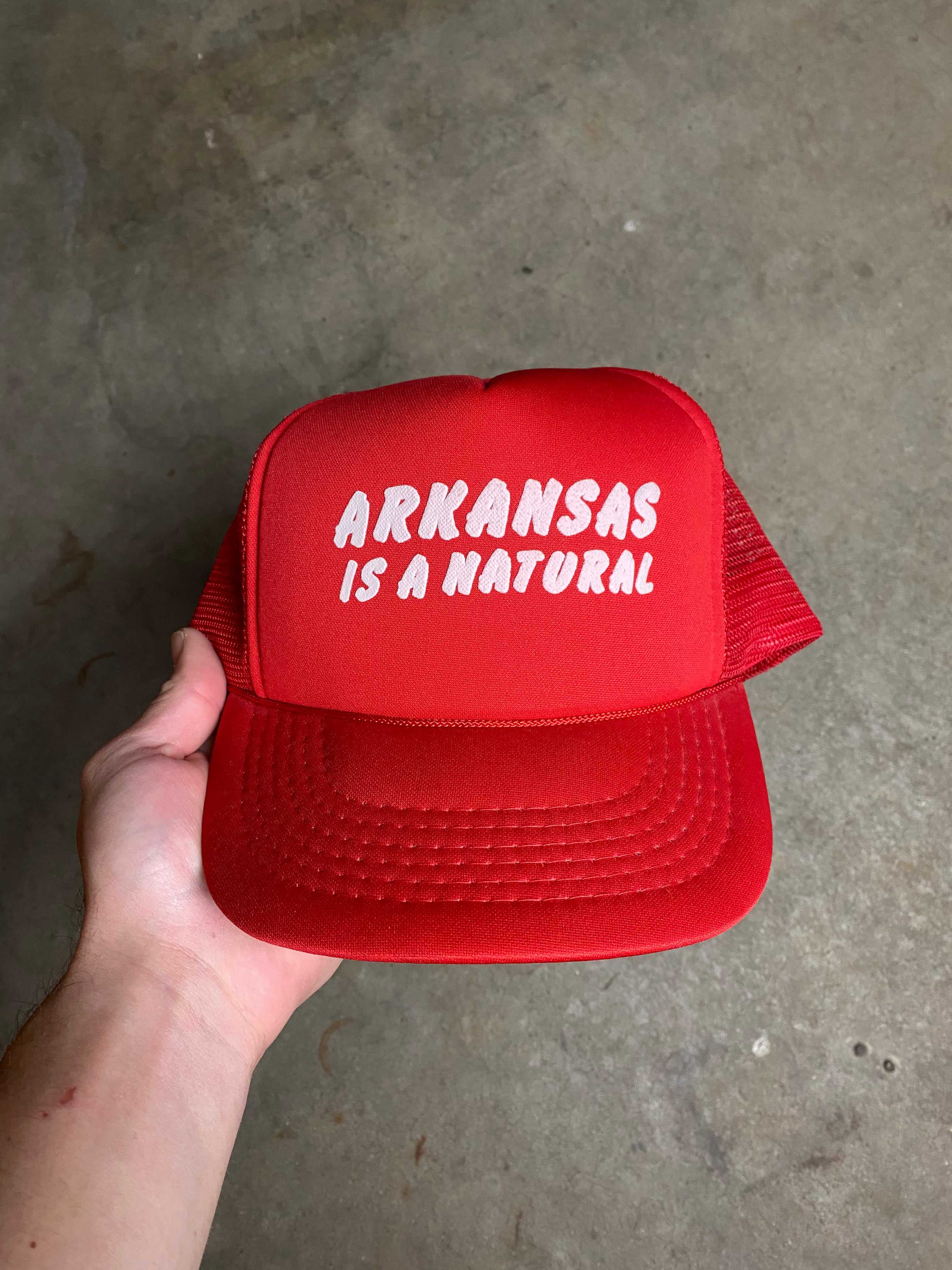 Vintage Arkansas is a Natural Trucker Hat