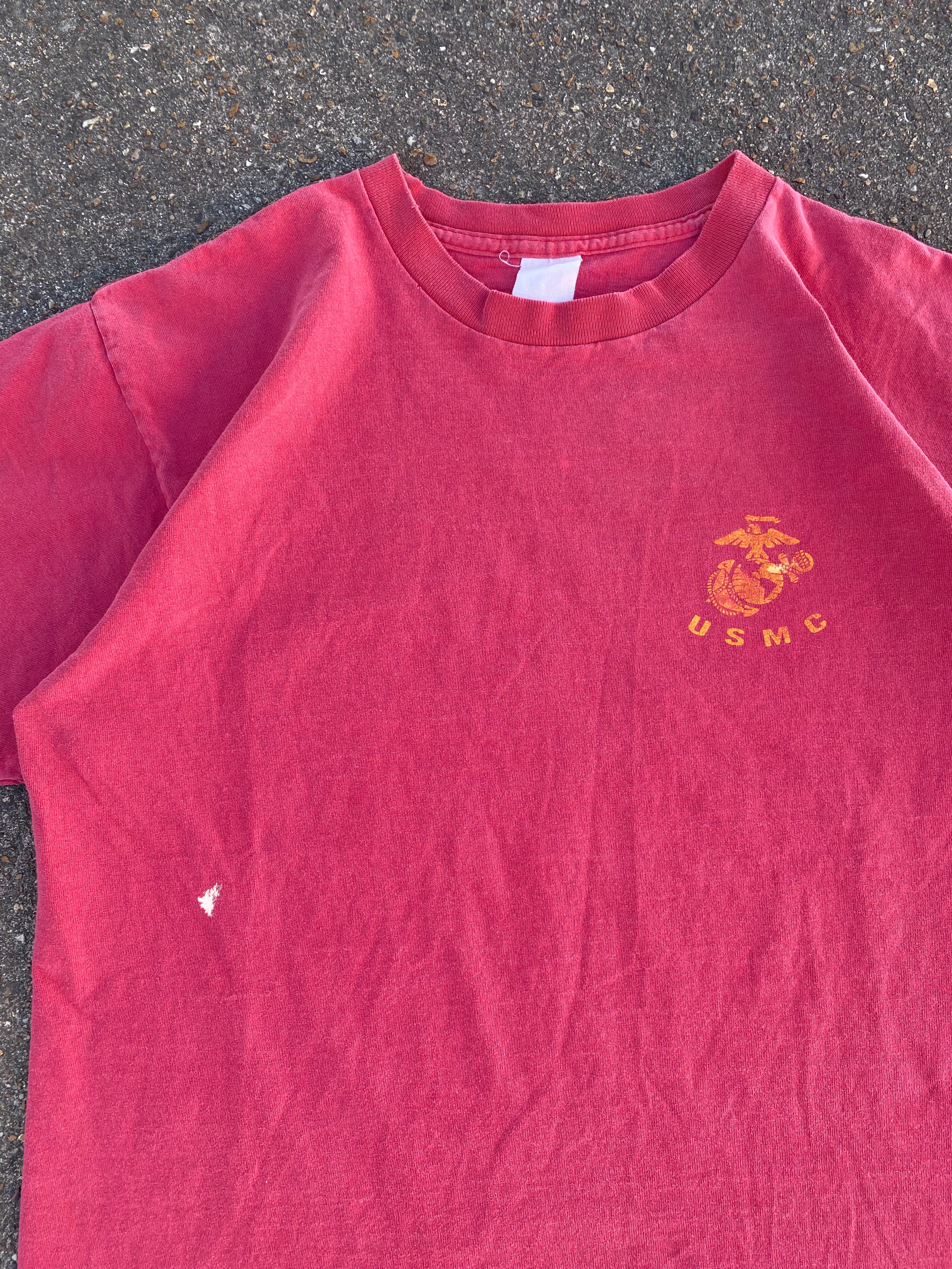 1990s USMC Faded T-Shirt (L)