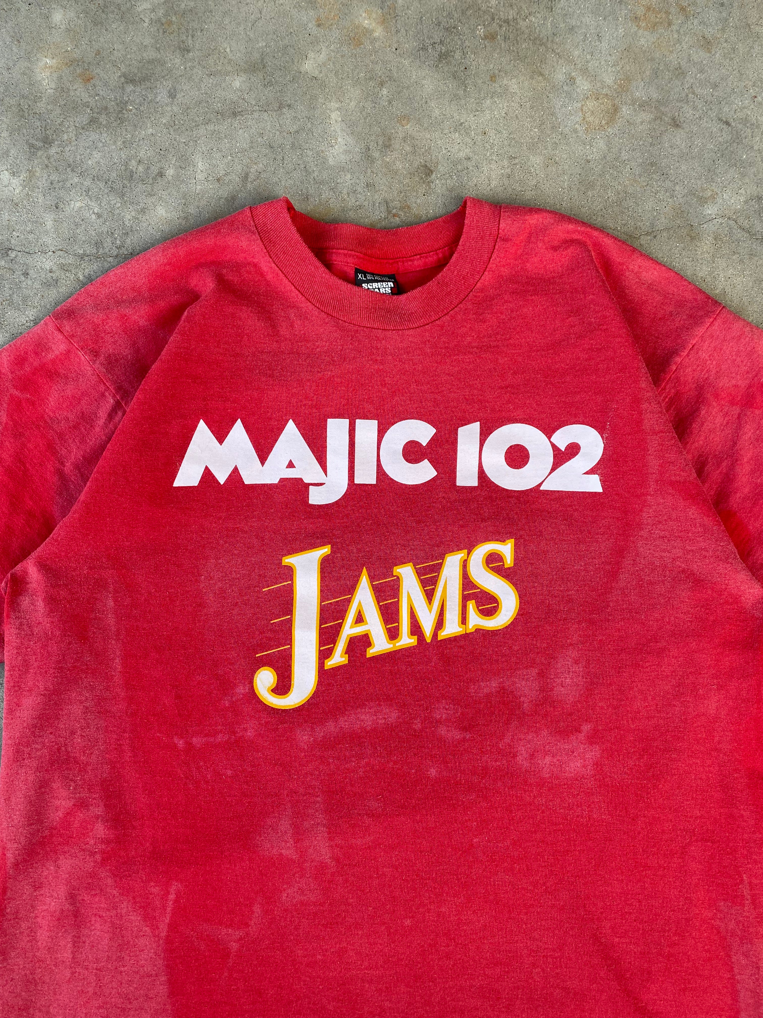 1990s Majic 102 Jams Sunfaded T-Shirt (L/XL)