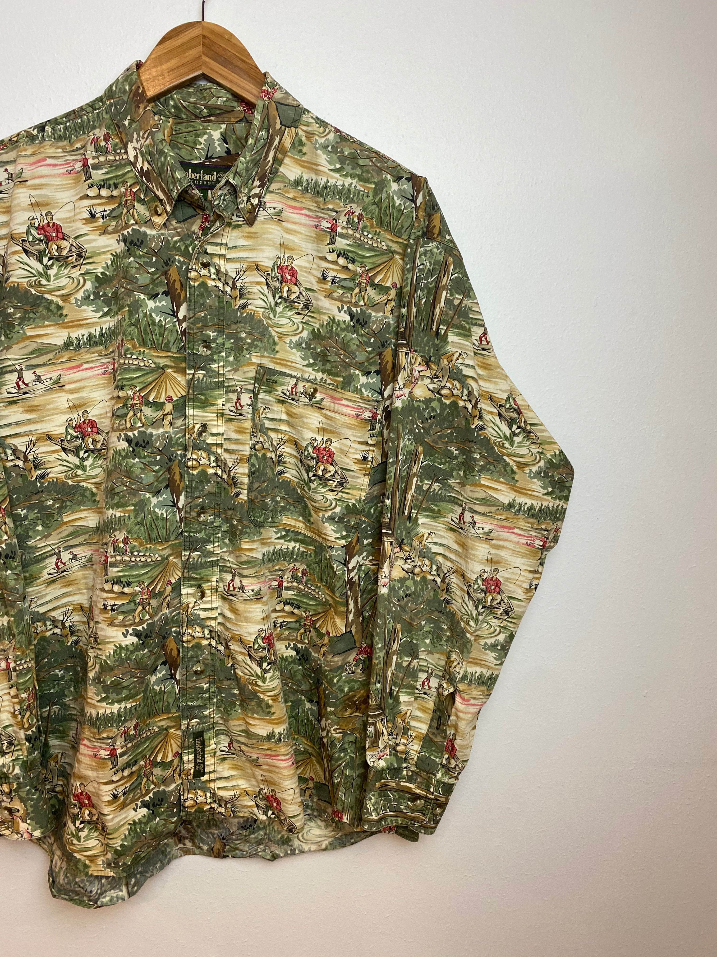 Vintage Timberland Fishing AOP Button Up