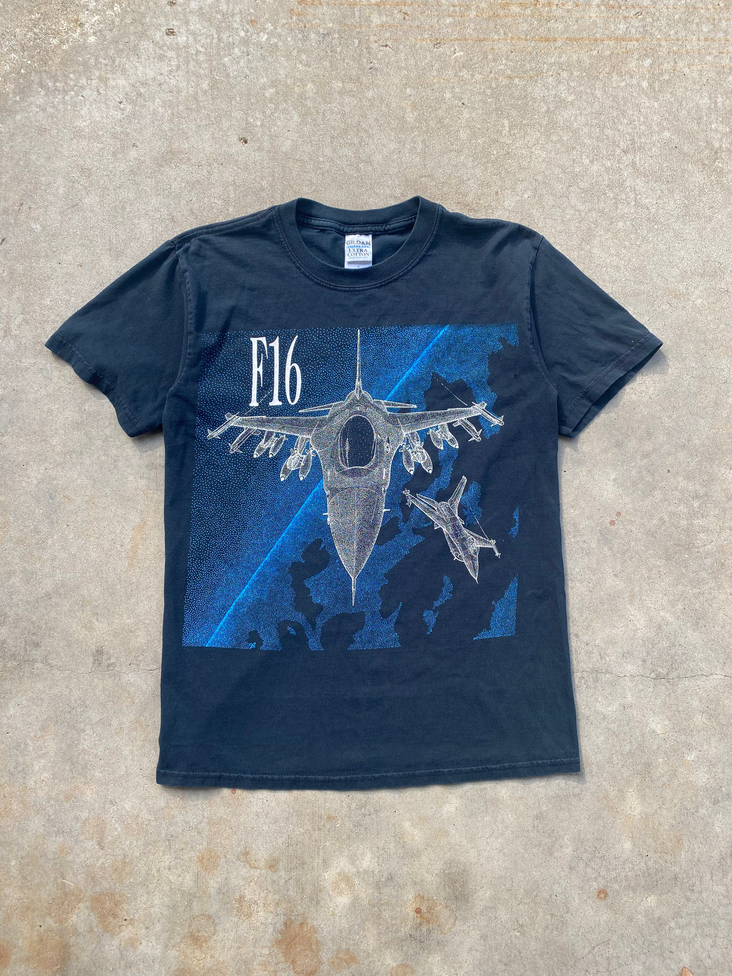 1990s F16 Faded T-Shirt (S)
